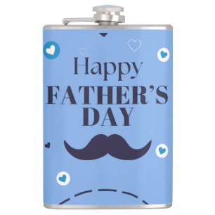 Happy Father’s Day – Moustache & Heart Design Hip Flask