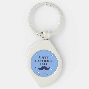 Happy Father’s Day – Moustache & Heart Design Key Ring