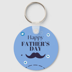 Happy Father’s Day – Moustache & Heart Design Key Ring