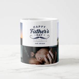 Happy Father’s Day Mustache Tribute Design Large Coffee Mug