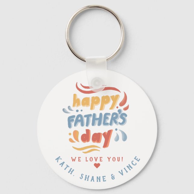 Happy Father’s Day Personalised  Key Ring (Front)