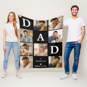 Happy Father’s Day Photo   Personalised Dad Ever Fleece Blanket