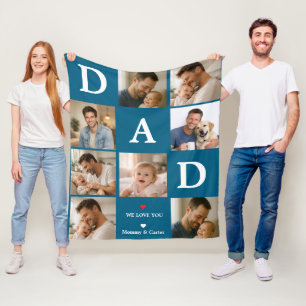Happy Father’s Day Photo Personalized Dad Ever Fleece Blanket