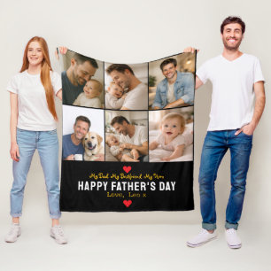 Happy Father’s Day Photo Personalized Dad Ever Fleece Blanket