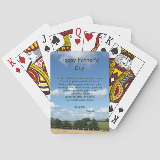 Happy Father’s Day poem design Playing Cards (Back)