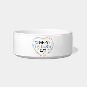 Happy Father’s Day Word Cloud Heart Design Bowl