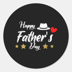 Happy Father's Day 2025 Tshirt for Men Dad Grandpa Classic Round Sticker