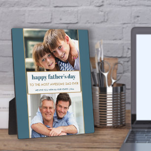 Happy Fathers Day 2 Photo Personalized Plaque