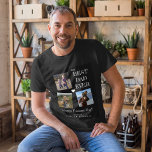 Happy Fathers Day 3 photo collage dad T-Shirt<br><div class="desc">Bold typography kids family photo collage black and white t-shirt template personalised with your 3 photos and your text. Could be a great keepsake gift for dad for Father's Day, birthday, Christmas, or any other occasion. Please note that the text colour is changeable. To change it, use the option EDIT...</div>