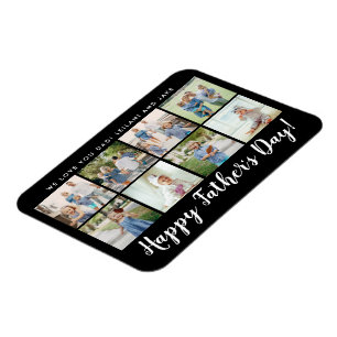 Happy Father's Day 8 Photo Custom Message Magnet