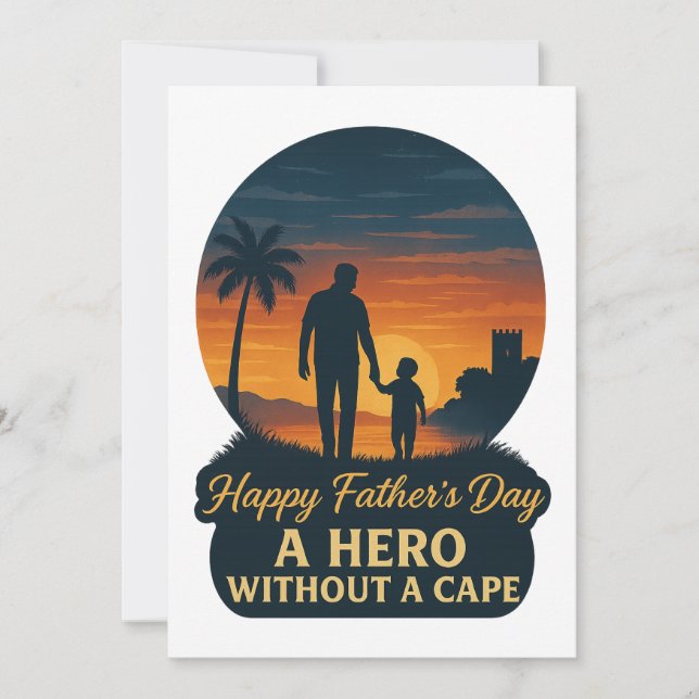 Happy Father's Day – A Hero Without a Cape Invitation (Front)