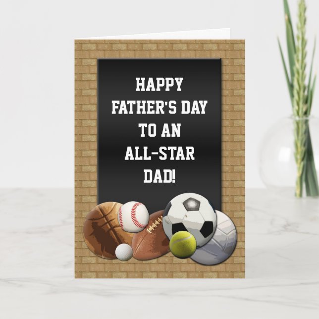 Happy Father's Day All-Star Dad Sports Card (Front)