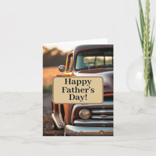 Happy Father's Day Antique Truck Brown 2025 Thank You Card