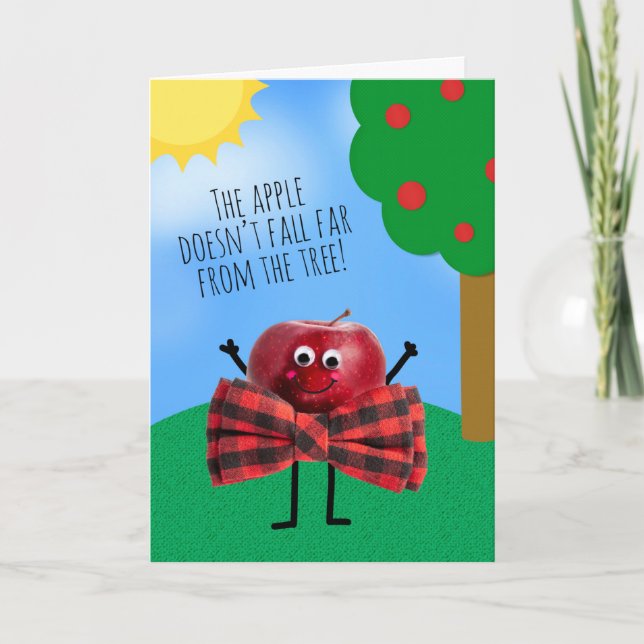 Happy Father's Day Apple Doesn't Fall Far  Holiday Card (Front)