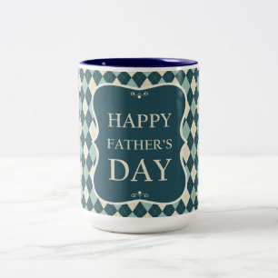 Happy Father's Day, Argyle Two-Tone Coffee Mug