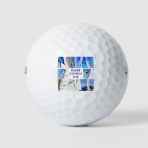 Happy Fathers Day Artistic White Sails Collage Golf Balls