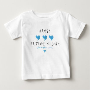 Happy Father's Day Baby Boy Hearts T-Shirt