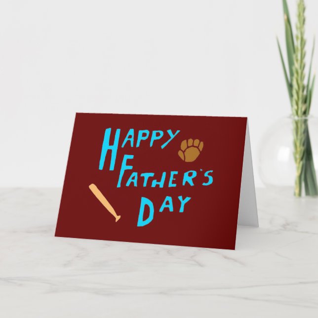 Happy Father's Day baseball Card (Front)