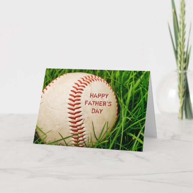 Happy Father's Day Baseball Greeting Card (Front)