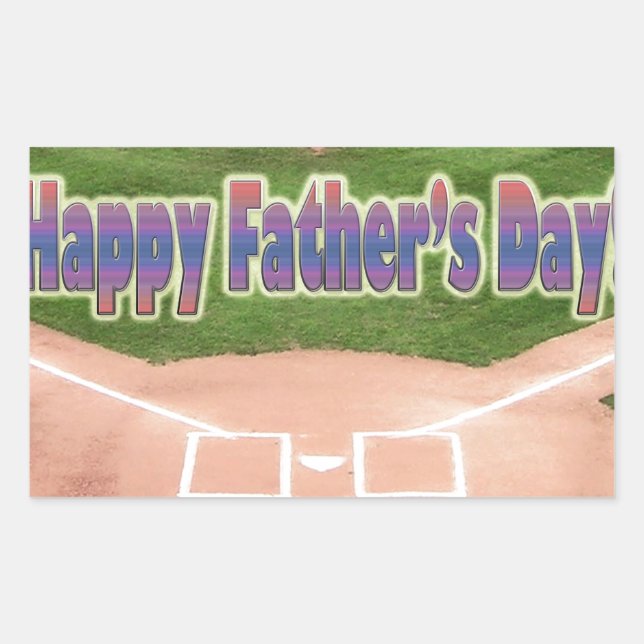Happy Fathers Day Baseball Rectangular Sticker (Front)