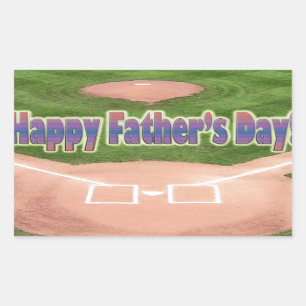 Happy Fathers Day Baseball Rectangular Sticker