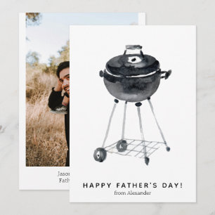 Happy Father's Day BBQ Grill Photo  Holiday Card