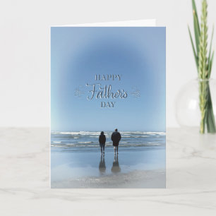 Happy Father's Day Beach Walk Photo Card
