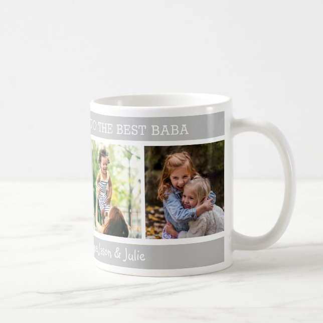 Happy Father's Day  Best Baba 4 Photo Collage   Coffee Mug (Right)