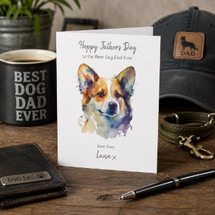 Happy Father's Day Best Corgi Dog Dad Personalised Holiday Card