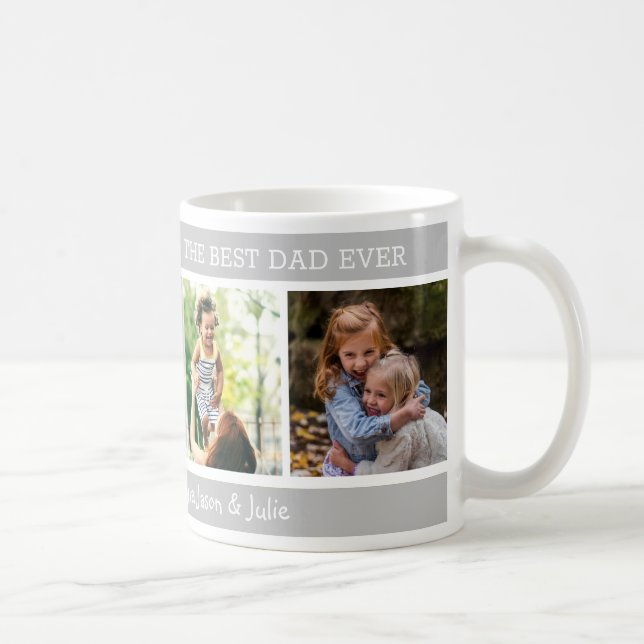 Happy Father's Day  Best Dad Ever 4 Photo Collage Coffee Mug (Right)