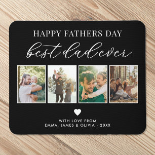 Happy Fathers Day Best Dad Ever 4 Photo Collage Mouse Pad
