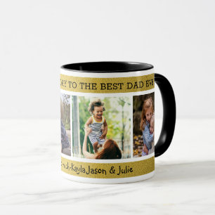 Happy Father's Day  Best Dad Ever 4 Photo Collage Mug