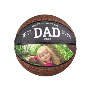 Happy Father's Day Best Dad Ever Custom Photo Mini Basketball