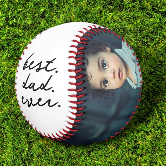 Happy Fathers Day Best Dad Ever Personalised Baseball (Happy Fathers Day Best Dad Ever Personalized Baseball from Ricaso. Add your own photos and message)