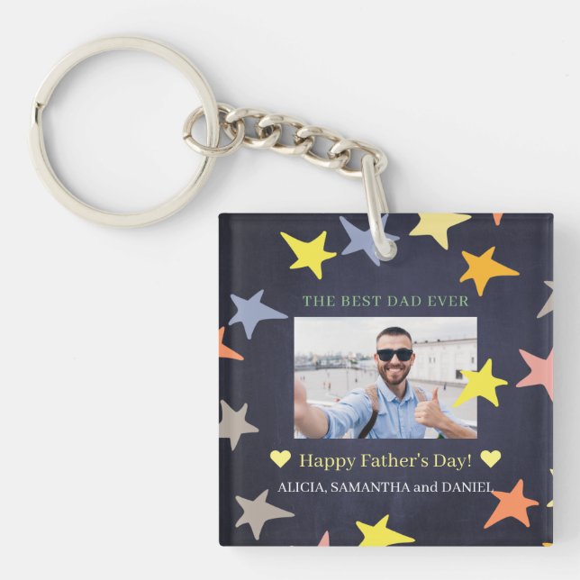 Happy Father's Day best dad ever photo Key Ring (Front)