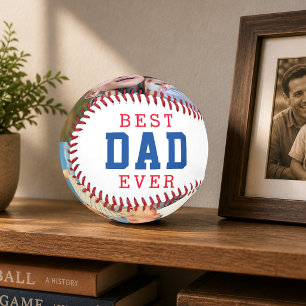 Happy Fathers Day BEST DAD EVER Two Photo Baseball