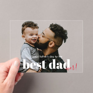 Happy Father's Day Best Dad Modern Greeting Card Acrylic Invitations
