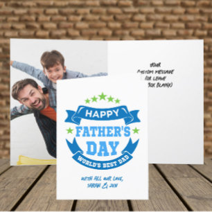 Happy Father's Day Best Dad   Personalised Photo  Holiday Card