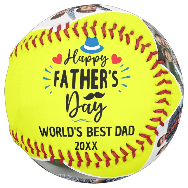 Happy Father's Day Best Dad | Personalised Photos Softball (Front Right)