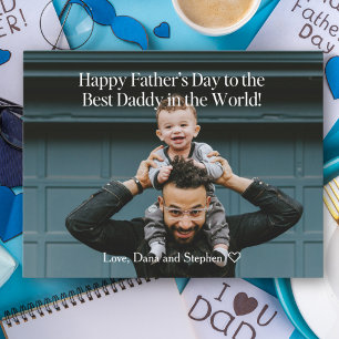 Happy Father's Day Best Daddy Photo Greeting Postcard