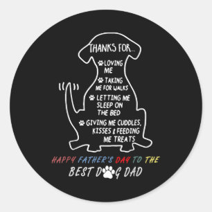 Happy Father's Day Best Dog Dad Classic Round Sticker