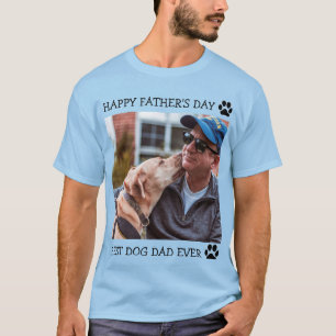 Happy Father's Day Best Dog Dad Ever Custom Photo T-Shirt