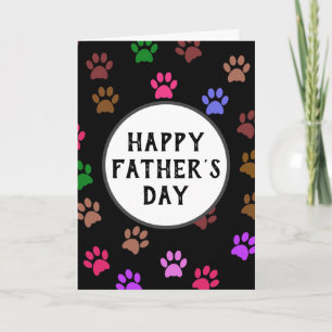 Happy Father's Day Best Dog Dad Ever Paw Prints Card