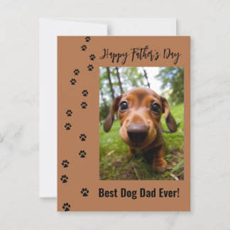 Happy Father's Day Best Dog Dad Ever Photo Postcard