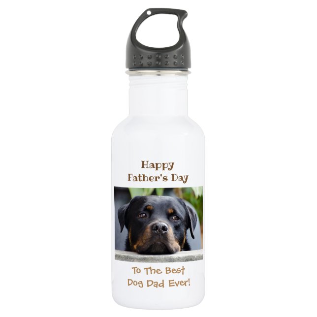 Happy Father's Day Best Dog Dad Photo 532 Ml Water Bottle (Front)