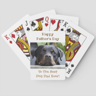Happy Father's Day Best Dog Dad Photo Playing Cards