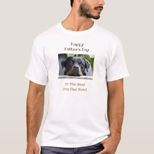 Happy Father's Day Best Dog Dad Photo T-Shirt (Front)