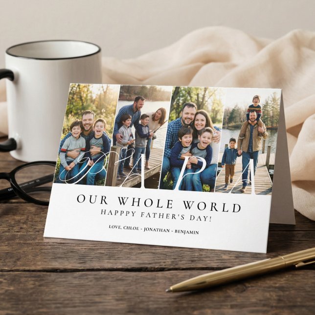 Happy Father's Day Best Papa Ever Photo Collage Card (Happy Father's Day Best Papa Ever Photo Collage Card)