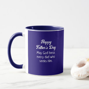 Happy Father's Day Bible Verse Dark Blue Mug