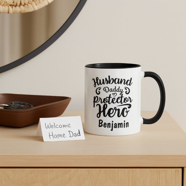 Happy Father's Day Black and White Mug (Creator Uploaded)
